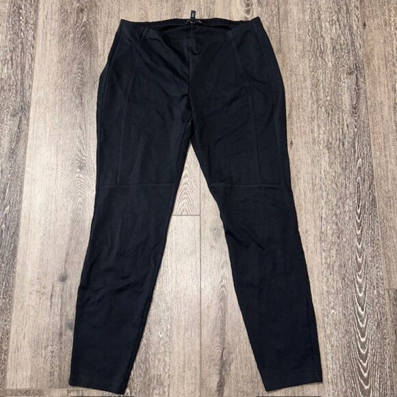 Eileen Fisher Leggings Womens Medium Black Stretch Slim Leg Yoga Pants - Picture 1 of 4